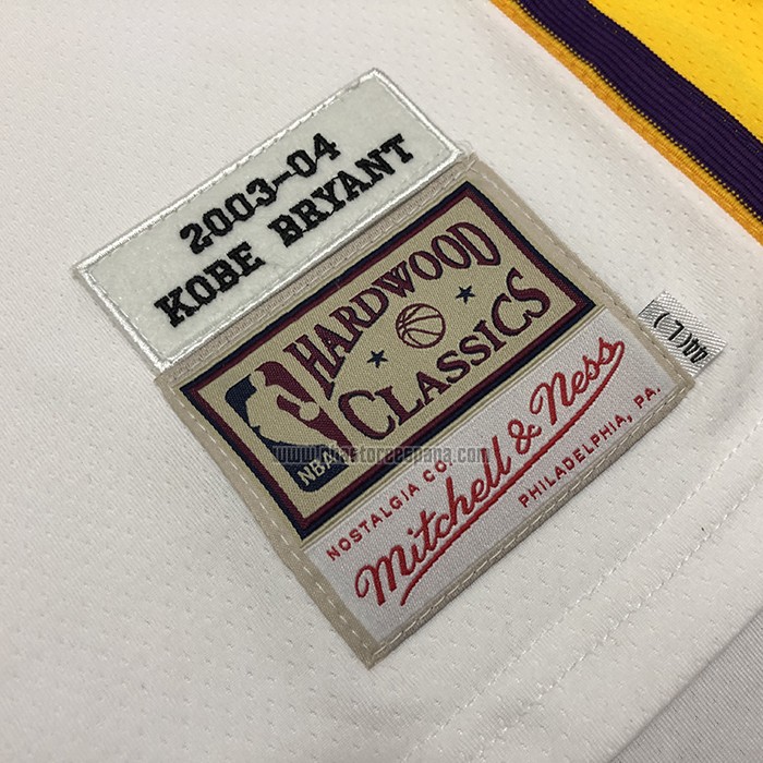 Camiseta Los Angeles Lakers Kobe Bryant NO 8 Mitchell & Ness 2003-04 Blanco